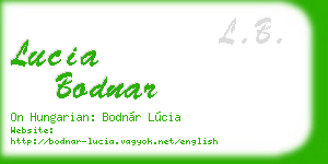 lucia bodnar business card